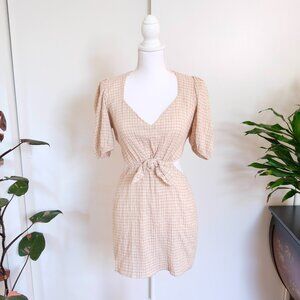 🌸 Cute Coord style Zara Summer Dress - Check with Puff Sleeves and Low Back 🌸